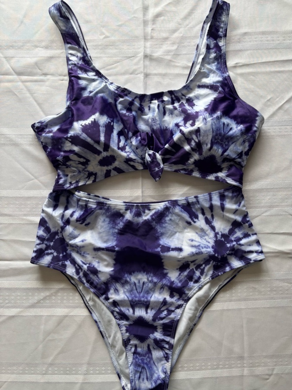 ⭐️ 3 for $15 New, no tags SHEIN 2XL swimsuit Light Purple & White Tie Dye
